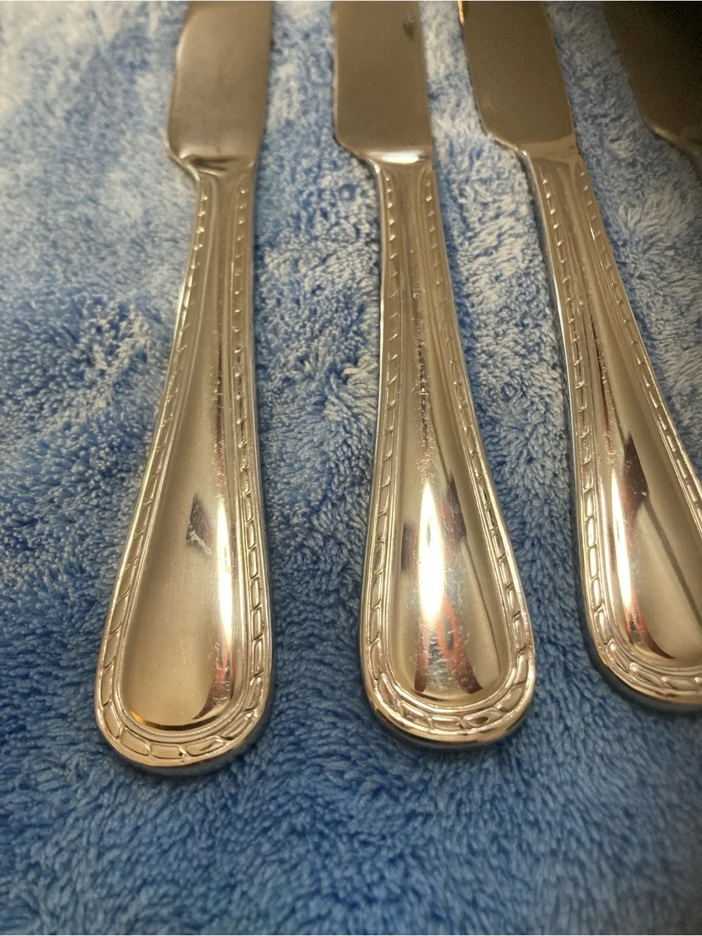 Classic Polished Silver Dinner Knife Set - 6 Piece
